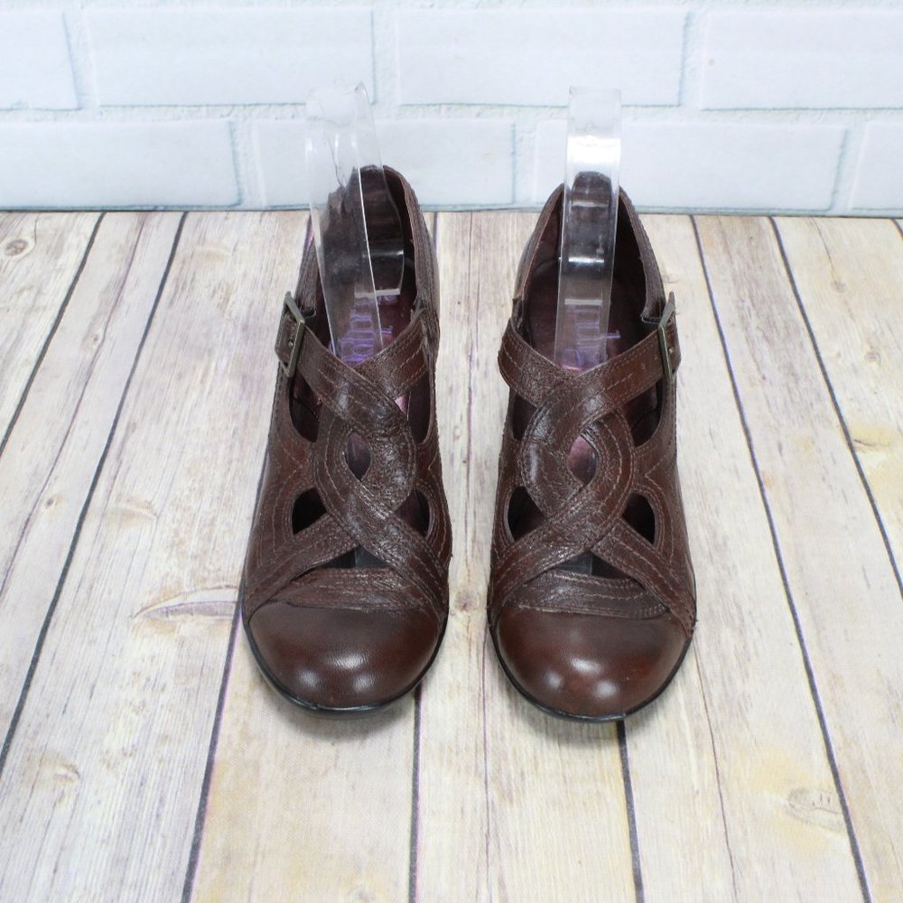 CLARKS Indigo Crossover High Heel Buckle Shoes 6.5 - Picture 3 of 8